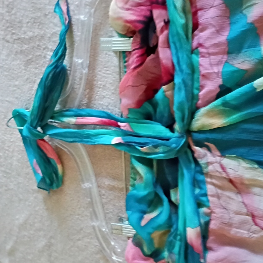 Floral Maxi Boohoo Dress in Blue and Pink Poppy Print.Like New - Picture 9 of 10